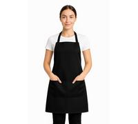 True Face Apron with Pockets - Adjustable Neck Strap, Durable Polyester Kitchen Aprons for Men & Women - Chef, BBQ, Baking, Crafting Black 73x63 cm