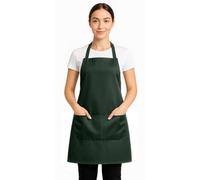 True Face Apron with Pockets - Adjustable Neck Strap, Durable Polyester Kitchen Aprons for Men & Women - Chef, BBQ, Baking, Crafting Green 73x63 cm