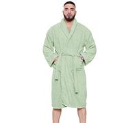 True Face Bath Robe Unisex Luxury Egyptian Cotton Towelling Dressing Gown High Absorbant Soft Towel Silver Grey -Shawl Size XL Green - Shawl