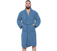 True Face Bath Robe Unisex Luxury Egyptian Cotton Towelling Dressing Gown High Absorbant Soft Towel Silver Grey -Shawl Size XL Royal Blue - Shawl