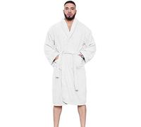 True Face Bath Robe Unisex Luxury Egyptian Cotton Towelling Dressing Gown High Absorbant Soft Towel Silver Grey -Shawl Size M White - Shawl