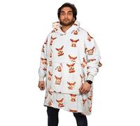 True Face Blanket Hoodie Unisex Oversized Ladies Sherpa Fleece Ultra Plush Unisex Hooded Sweatshirt Sky - Reindeer One Size