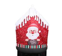 True Face Christmas Chair Covers Back Seat Cover Red Xmas Dinner Table Dining Party Décor Celebration Santa Claus Reindeer Snowman Deer Decorations Even Holiday Festival Santa Claus One Size