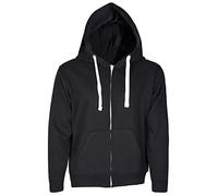 True Face Classic Men’s Hoodie | Comfortable Zip-Up Hooded Top | Long Sleeve Jacket with Ribbed Cuff | Hoodies are Ideal Weekend Wear Black - With White Cord XL