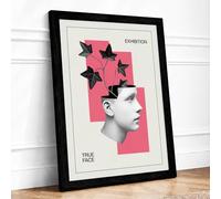 True Face Exhibition Modern Framed Wall Art Print A1 (84.1×59.4cm) Black, Wall Decor for Living Room, Bedroom, Office & Home, Ready to Hang, Art Gift