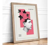 True Face Exhibition Modern Framed Wall Art Print A4 (29.7×21cm) Oak, Wall Decor for Living Room, Bedroom, Office & Home, Ready to Hang, Art Gift