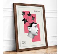 True Face Exhibition Modern Framed Wall Art Print A4 (29.7×21cm) Walnut, Wall Decor for Living Room, Bedroom, Office & Home, Ready to Hang, Art Gift