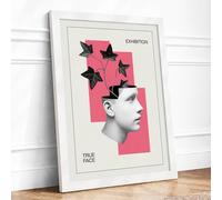 True Face Exhibition Modern Framed Wall Art Print A4 (29.7×21cm) White, Wall Decor for Living Room, Bedroom, Office & Home, Ready to Hang, Art Gift