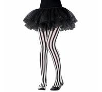 True Face Girls Tights Leggings Halloween Kids Costume Vertical Strip Pirate Black White Bottom 6-8 Years