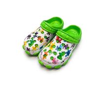 True Face Kids Clogs Closed Toe Non Slip Sandals Boys Girls Green White 27