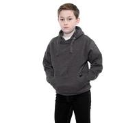 True Face Kids Fleece Hoodie Pullover Top Youth Long Sleeve Casual Hoody Girls Boys Unisex Sweatshirt Charcoal-Matching Cord 11-12 Years