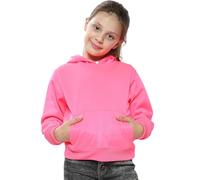 True Face Kids Fleece Hoodie Pullover Top Youth Long Sleeve Casual Hoody Girls Boys Unisex Sweatshirt Pink-No Cord 13 Years