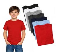 True Face Kids Plain T-Shirts Multipack Soft Cotton Blend Short Sleeve Basic Tee for Boys & Girls Breathable Everyday Crewneck Shirts School Uniform Undershirt 3 Pack & 7 Pack