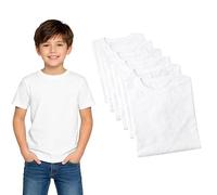True Face Kids Plain T-Shirts Multipack Soft Cotton Blend Short Sleeve Basic Tee for Boys & Girls Breathable Everyday Crewneck Shirts School Uniform Undershirt 3 Pack & 7 Pack