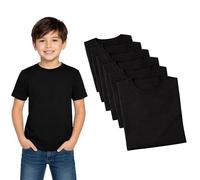 True Face Kids Plain T-Shirts Multipack Soft Cotton Blend Short Sleeve Basic Tee for Boys & Girls Breathable Everyday Crewneck Shirts School Uniform Undershirt 3 Pack & 7 Pack