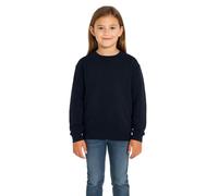 True Face Kids Sweatshirt Crew Neck Jumper Long Sleeve Cotton Pullover Plain Sweater Ribbed Cuff Boys School Uniform Top Navy 7/8 Years