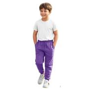 True Face Kids Trouser Fleece Jogging Bottoms PE Sweatpants Multi Pockets Drawstring Elasticated Joggers Cuffed Girls Boys Plain Sports School Pants Purple 13