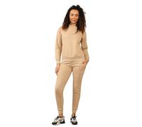 True Face Ladies Plain Lounge Wear Set - Long Sleeve Casual Comfy Two Piece Womens Tracksuit, Soft Breathable Fabric, Relaxed Fit Top & Slim Fit Bottoms, Ideal for Lounging & Casual Wear Nude XL