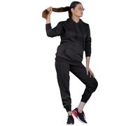 True Face Ladies Plain Tracksuit Set - Women’s Long Sleeve Hoodie and Jogger 2 Piece Outfit - Casual Loungewear Activewear for Gym, Travel, Walking, Workout or Daily Relaxing Black M