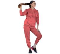 True Face Ladies Plain Tracksuit Set - Women’s Long Sleeve Hoodie and Jogger 2 Piece Outfit - Casual Loungewear Activewear for Gym, Travel, Walking, Workout or Daily Relaxing Dusty Pink M