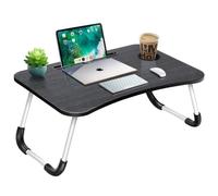 True Face Laptop Stand Smartphone Holder Desk Riser Foldable Adjustable Height Monitor Non-Slip Folding Home Office PC Printer Smart Stand Space for Cable Pen Small Accessories Black