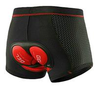 True Face Men’s Cycling Short 5D Gel Padded Cycling Undershorts Cycling Underwear Bicycle Shorts Mountain Padded Bike Short Pants Black - Red XL
