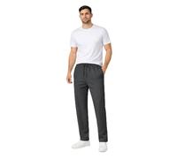 True Face Men’s Open Hem Fleece Jogging Bottoms - Elasticated Joggers with Adjustable Drawstring, 3 Pockets - Comfortable Gym Pants & Casual Lounge Trousers Charcoal Medium