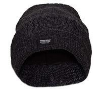 True Face Men's hat Thin Insulation Warm Cap Lined Woolly Knitted Insulate Head Wear (Charcoal Melange, One Size)