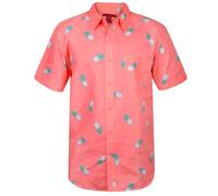 True Face Mens Hawaiian Shirts Short Sleeve Slim Fit Casual Summer Beachwear Funky Palm Tree Floral Print Hawaii Holiday Shirt Adult Lightweight Top Pink - 037 M