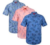 True Face Mens Hawaiian Shirts Short Sleeve Slim Fit Casual Summer Beachwear Funky Palm Tree Floral Print Hawaii Holiday Shirt Adult Lightweight Top Set 7 Medium
