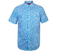 True Face Mens Hawaiian Shirts Short Sleeve Slim Fit Casual Summer Beachwear Funky Palm Tree Floral Print Hawaii Holiday Shirt Adult Lightweight Top Aqua - 030 L