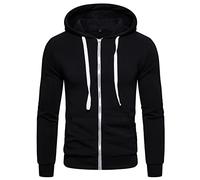 True Face Mens Hoodie Full Zip Sweatshirt Fleece Hooded Long Sleeve Outerwear Top TF031 Hody Black Small