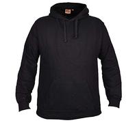 True Face Mens Hoodie Plain Pullover Long Sleeve Sweatshirt Kangaroo Pocket Warm Top Available in Navy, Heather Grey, Red, Black, Silver, Purple, Orange, Off White, Blue, Wine & Green (Black, XL)