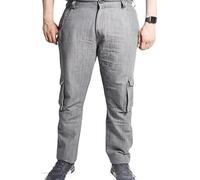 True Face Mens Jeans Cargo Combat Denim Regular Fit Trouser Casual Multipocket Bottoms Zip Fly Pants Grey Wash 30W / 32L