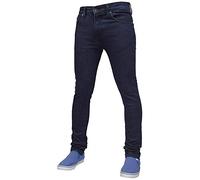 True Face Mens Jeans Skinny Denim Pants Stretch Fit Trouser Zip Fly Elasticated Cotton Bottoms TF021 Casual Wear 5 Pockets TF 021 Dark Blue 28S (28 Waist, 30 Leg)