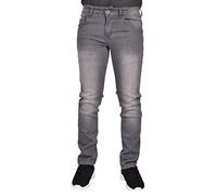 True Face Mens Jeans Slim Fit Stretch Trousers Denim Pants Cotton Bottoms Zip Fly 5 Pockets Western Casual Wear TrueFace TF022 Grey Wash 28WX32L