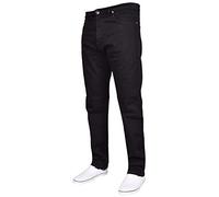 True Face Mens Jeans Straight Leg Denim Pants Zip Fly Classic Fit Trousers Black 40R