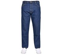 True Face Mens Jeans Straight Leg Denim Pants Zip Fly Classic Fit Trousers Blue Dark Wash 40L