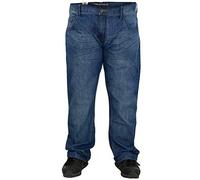 True Face Mens Jeans Straight Leg Trouser Regular Fit Bottom Zip Fly Pant Stone Wash 48W X 32L