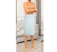 True Face Mens & Kids Towel Wrap - Soft Microfiber Shower Towel, Quick-Dry, Lightweight, Adjustable Fit, Stylish Floral & Classic Shell Design, Perfect for Gym, Spa, Beach Shell White - Mens