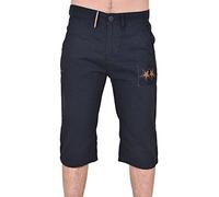 True Face Mens Shorts Chino Cargo Combat Summer Twill Fabric Zip Fly Knee Length Atrium Navy 34 Waist