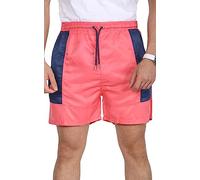 True Face Mens Shorts Swim Trunks Running Board Sports Gym Swimming Summer Pool Beach Swimwear Trunks with Elasticated Waist Pink Navy M