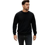 True Face Mens Sweatshirts Plain Workwear Casual Crew Neck Jumper Fleece Sweater Sports Leisure Black L