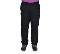 True Face Mens Trouser Buttoned Elasticated Waist Jogging Bottom Zip Fly Pants Navy Large