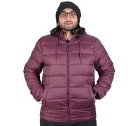 True Face Men's Warm Puffer Bomber Jacket, Water-Resistant Quilted Winter Coat with Hood, Lightweight Padded Outerwear for Cold Weather - Stylish & Comfortable Insulated Top Wine M
