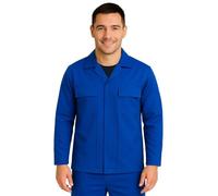 True Face Mens Workwear Jacket Polyester Cotton Outdoor Coat with Button Closure & Multiple Pockets Royal 3XL