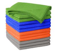 True Face Microfibre Cloth 12 Pack All-Purpose Cleaning Cloths for Cars, House, Kitchen, Windows, Soft & Absorbent Lint Free Streak 30x30 CM Multi-Colour