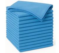 True Face Microfibre Cloth 12 Pack All-Purpose Cleaning Cloths for Cars, House, Kitchen, Windows, Soft & Absorbent Lint Free Streak Sky Blue - 12 PK 30cm x 30cm