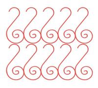 True Face Ornament Hooks Christmas Ornament Christmas Tree Baubles Ball Hangers S-Shaped Metal Hooks Xmas Decoration S Hooks Red - 200 Pieces