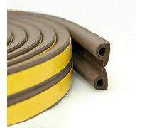 True Face Rubber Seal Weather Strip Foam Tape Type P Draught Excluder Self Adhesive Door Window Seal, Window Insulation, Weather Strip Roll Brown 10M
